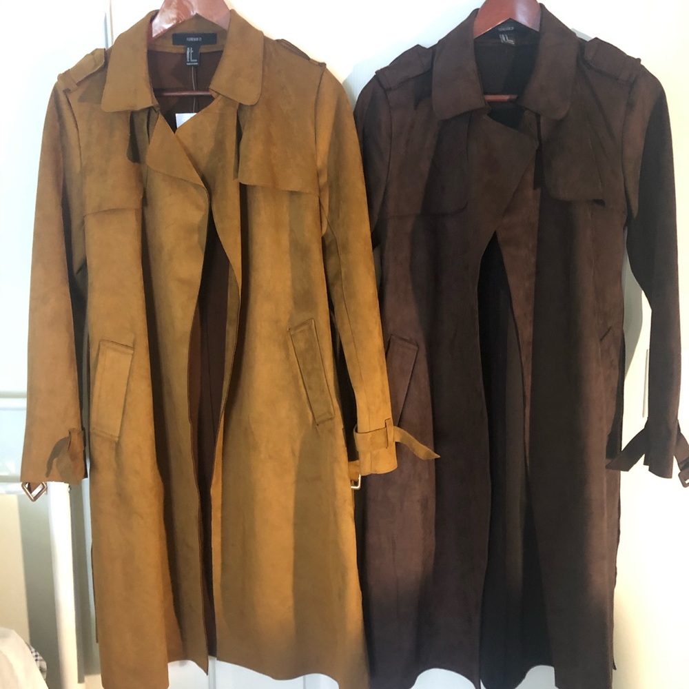 Forever 21 Suede Trench Coats